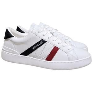 Moncler Men Monaco M Low Top Fashion Sneakers Size US 10 EU 40 White Blue Red